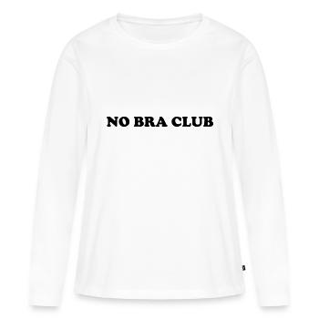 No Bra Club - Poitrine - - Soutien-gorge - Soutien-gorge - T-shirt manches longues Premium bio Femme - blanc - Devant - Julia (174cm)