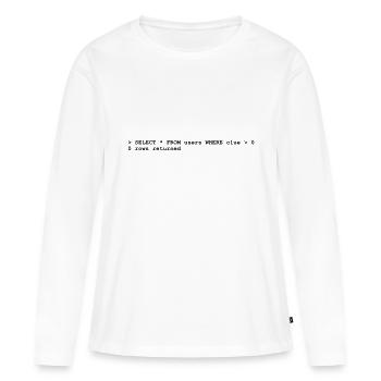 Coder No Clue (1c, NEU) - T-shirt manches longues Premium bio Femme - blanc - Devant - Julia (174cm)