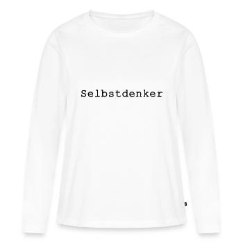 Selbstdenker - T-shirt manches longues Premium bio Femme - blanc - Devant - Julia (174cm)