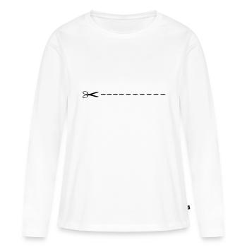 Schere - Frauen Premium Bio Langarmshirt - Weiß - Vorne - Julia (174cm)