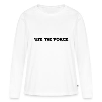 USE THE FORCE - STAR WAR - T-shirt manches longues Premium bio Femme - blanc - Devant - Julia (174cm)