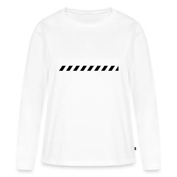 Bande de bande de mise en garde - T-shirt manches longues Premium bio Femme - blanc - Devant - Julia (174cm)