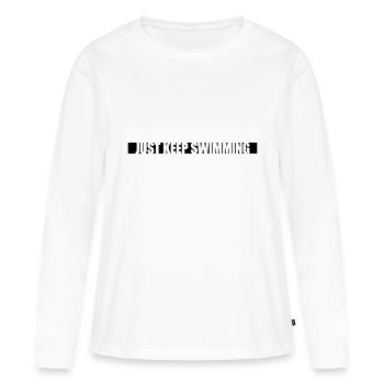 Continuez simplement à nager - T-shirt manches longues Premium bio Femme - blanc - Devant - Julia (174cm)