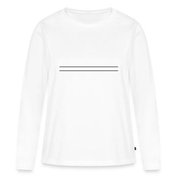 Deux lignes - T-shirt manches longues Premium bio Femme - blanc - Devant - Julia (174cm)