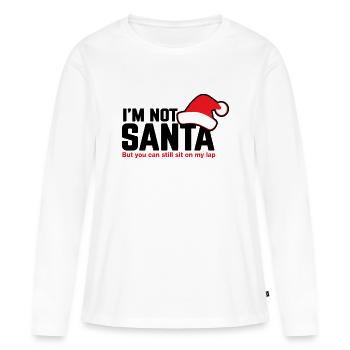 pas le père noël - je ne suis pas le père noël - T-shirt manches longues Premium bio Femme - blanc - Devant - Julia (174cm)
