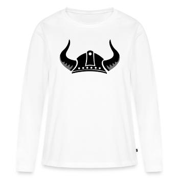 casque viking - T-shirt manches longues Premium bio Femme - blanc - Devant - Julia (174cm)