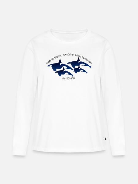 Orca-stra - Frauen Premium Bio Langarmshirt - Weiß
