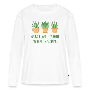 plante - T-shirt manches longues Premium bio Femme - blanc - Devant - Julia (174cm)