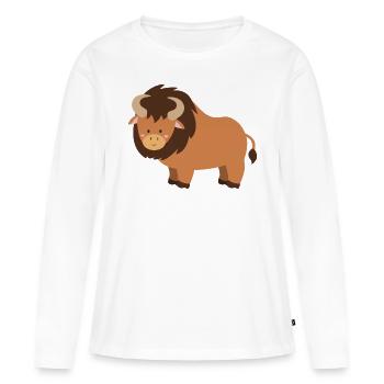 bison - Frauen Premium Bio Langarmshirt - Weiß - Vorne - Julia (174cm)