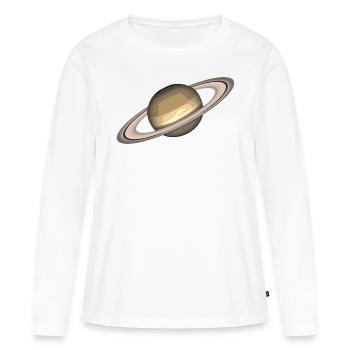 Saturne - T-shirt manches longues Premium bio Femme - blanc - Devant - Julia (174cm)
