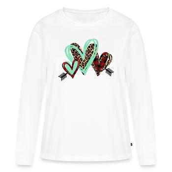 CORAZON ANIMAL PRINT - Women's Premium Organic Long Sleeve Shirt - white - Front - Julia (174cm)