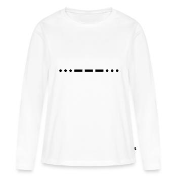 Code Morse SOS - T-shirt manches longues Premium bio Femme - blanc - Devant - Julia (174cm)