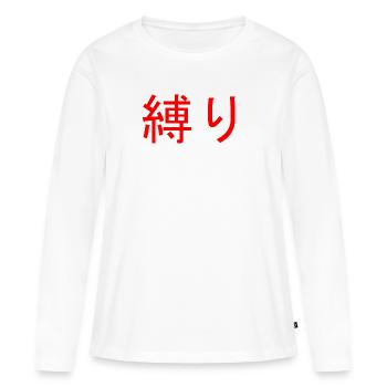 Shibari rouge - T-shirt manches longues Premium bio Femme - blanc - Devant - Julia (174cm)