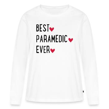 ambulancier - T-shirt manches longues Premium bio Femme - blanc - Devant - Julia (174cm)