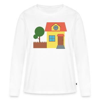 Maison - T-shirt manches longues Premium bio Femme - blanc - Devant - Julia (174cm)