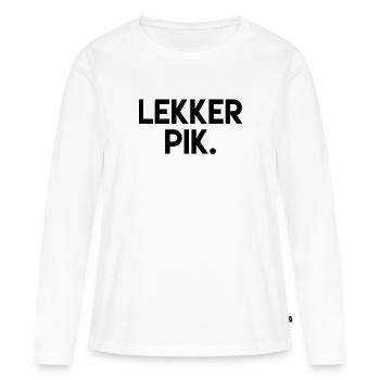 Belle bite. - T-shirt manches longues Premium bio Femme - blanc - Devant - Julia (174cm)