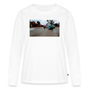 Dérive - T-shirt manches longues Premium bio Femme - blanc - Devant - Julia (174cm)