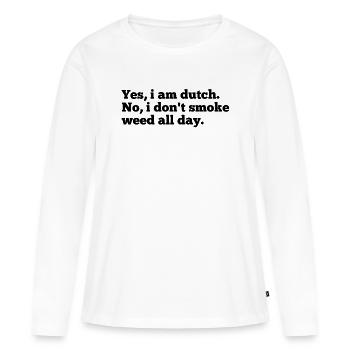 Néerlandais - T-shirt manches longues Premium bio Femme - blanc - Devant - Julia (174cm)