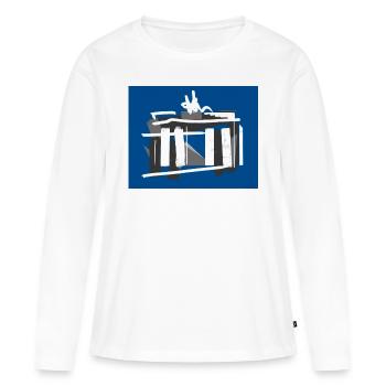 Brandebourg - T-shirt manches longues Premium bio Femme - blanc - Devant - Julia (174cm)