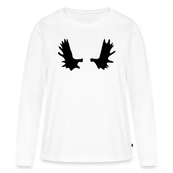 Elchgeweih - Frauen Premium Bio Langarmshirt - Weiß - Vorne - Julia (174cm)