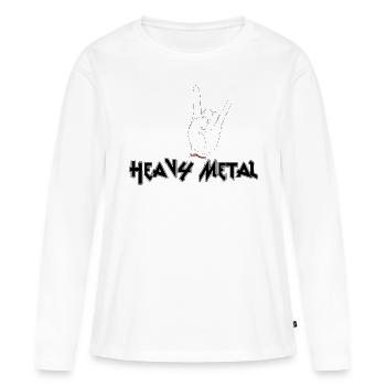 Heavy Metal - T-shirt manches longues Premium bio Femme - blanc - Devant - Julia (174cm)