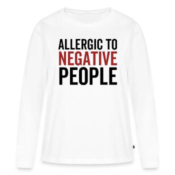 Allergique aux personnes négatives - T-shirt manches longues Premium bio Femme - blanc - Devant - Julia (174cm)