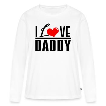 love dad - T-shirt manches longues Premium bio Femme - blanc - Devant - Julia (174cm)