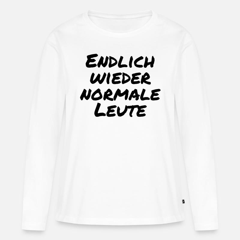 Endlich wieder normale Leute - Frauen Premium Bio Langarmshirt - Weiß