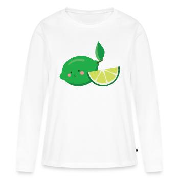 lime - Women's Premium Organic Long Sleeve Shirt - white - Front - Julia (174cm)