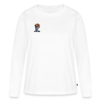 Détruisez le silence - T-shirt manches longues Premium bio Femme - blanc - Devant - Julia (174cm)