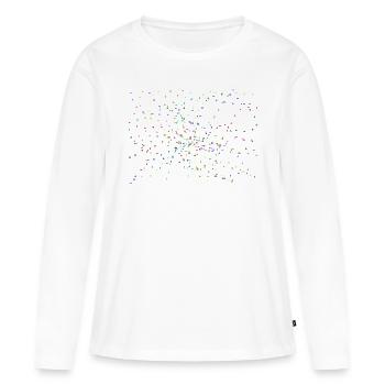 1000 étoiles colorées - T-shirt manches longues Premium bio Femme - blanc - Devant - Julia (174cm)