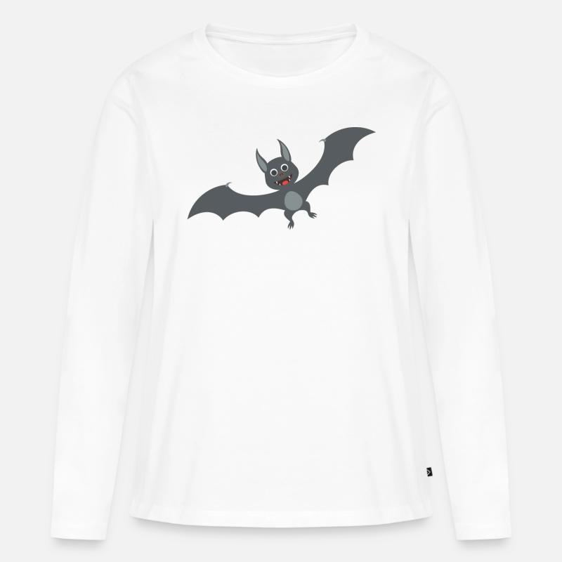 Fledermaus - Frauen Premium Bio Langarmshirt - Weiß