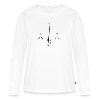 Complexe d'électrocardiogramme pour médecin, infirmière, ambulancier - T-shirt manches longues Premium bio Femme - blanc - Devant - Julia (174cm)