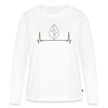 ECG Cadeau Énergies renouvelables - T-shirt manches longues Premium bio Femme - blanc - Devant - Julia (174cm)