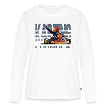 Karting - T-shirt manches longues Premium bio Femme - blanc - Devant - Julia (174cm)