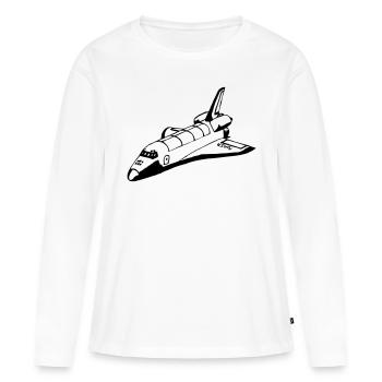 Navette spatiale - T-shirt manches longues Premium bio Femme - blanc - Devant - Julia (174cm)