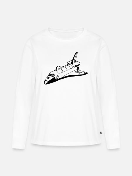 Space Shuttle - Frauen Premium Bio Langarmshirt - Weiß