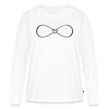 Unendlich Symbol Infinity mit Herz - Frauen Premium Bio Langarmshirt - Weiß - Vorne - Julia (174cm)