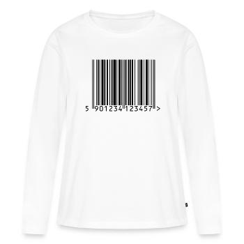 Barcode-Design - Frauen Premium Bio Langarmshirt - Weiß - Vorne - Julia (174cm)