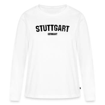 Stuttgart - Frauen Premium Bio Langarmshirt - Weiß - Vorne - Julia (174cm)
