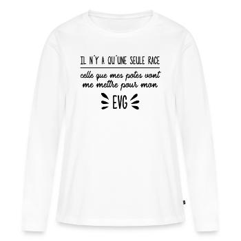 There is only one race - Women's Premium Organic Long Sleeve Shirt - white - Front - Julia (174cm)
