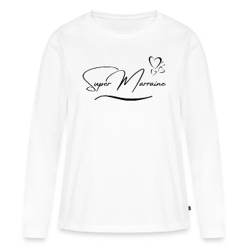 Super Marraine Cadeau Pour La Meilleure Marraine - T-shirt manches longues Premium bio Femme - blanc - Devant - Julia (174cm)