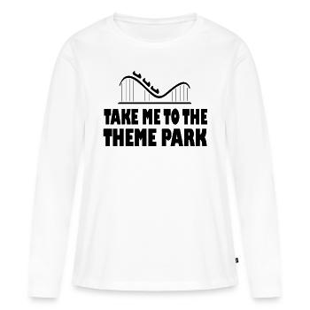 Rollercoaster montagnes russes - T-shirt manches longues Premium bio Femme - blanc - Devant - Julia (174cm)
