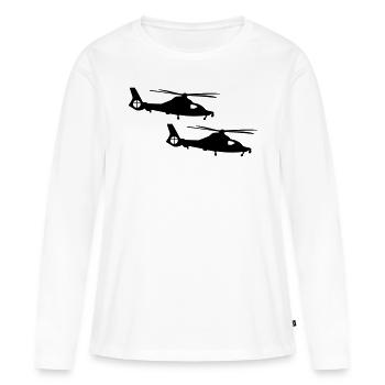 hélicoptère - T-shirt manches longues Premium bio Femme - blanc - Devant - Julia (174cm)