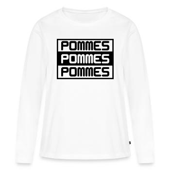Pommes - Frauen Premium Bio Langarmshirt - Weiß - Vorne - Julia (174cm)