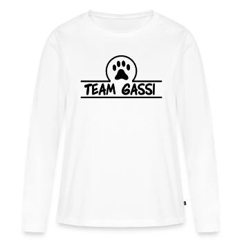 team gassi 01 - Frauen Premium Bio Langarmshirt - Weiß - Vorne - Julia (174cm)