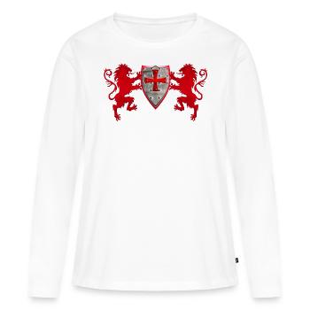 Loewen avec le bouclier du chevalier - T-shirt manches longues Premium bio Femme - blanc - Devant - Julia (174cm)