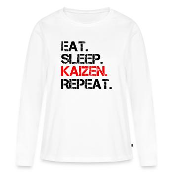 Kaizen Kai changement changement améliorer - T-shirt manches longues Premium bio Femme - blanc - Devant - Julia (174cm)