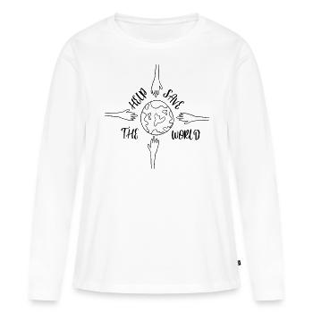 Save the World Fridays for Future - Women's Premium Organic Long Sleeve Shirt - white - Front - Julia (174cm)