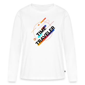 Voyage dans le temps Voyage dans le temps - T-shirt manches longues Premium bio Femme - blanc - Devant - Julia (174cm)
